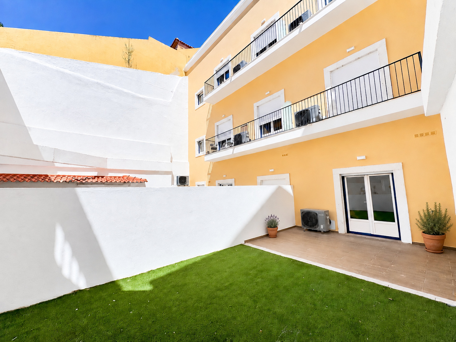 Courtyard looking towards the apartment