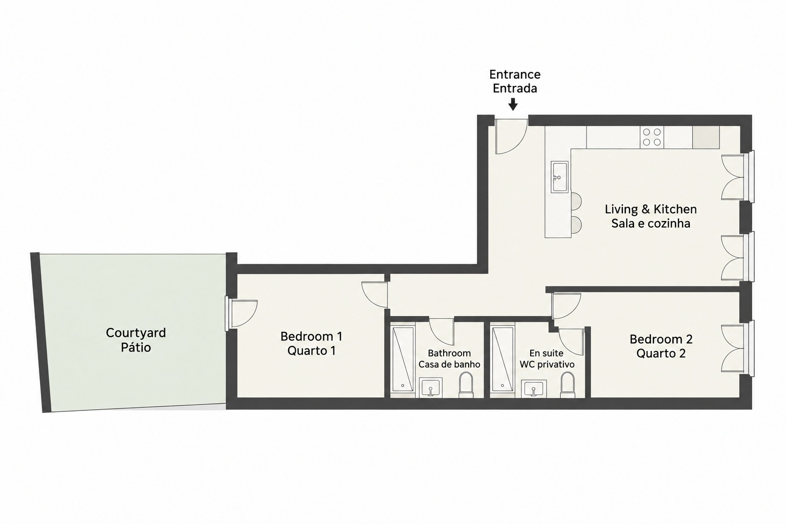 Simplified apartment layout
