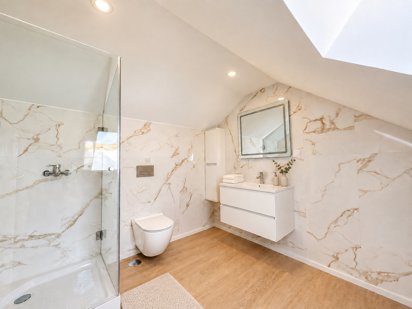 Bathroom with skylight