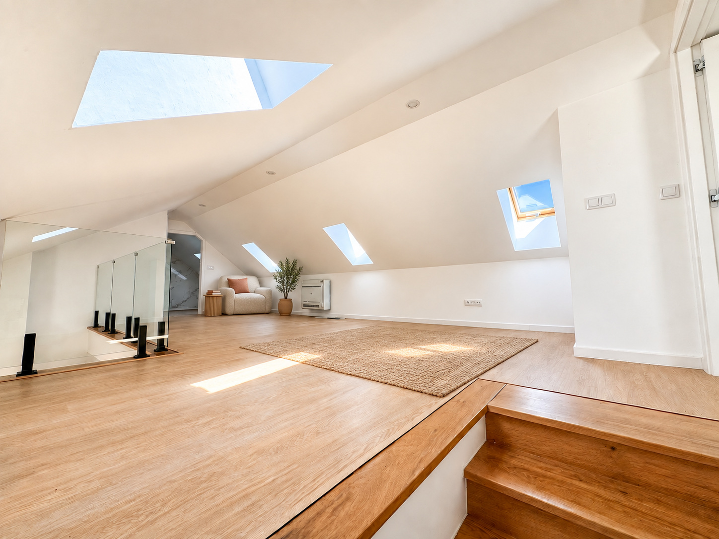 Mezzanine and skylights